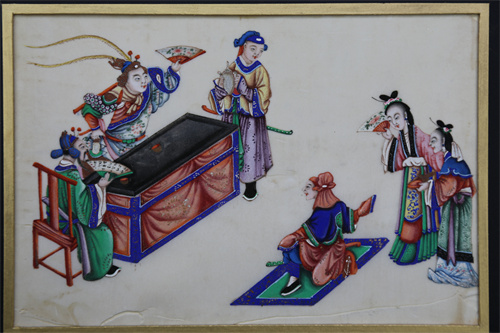 “吕布戏貂蝉”戏曲故事通草画 (2).jpg