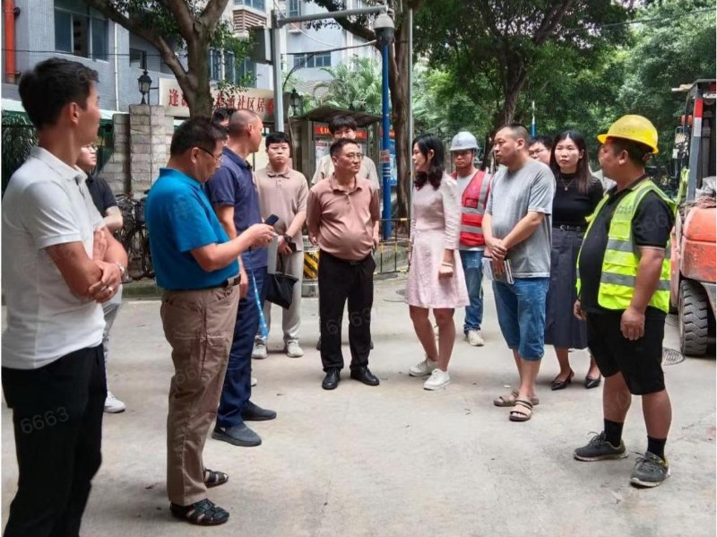 街党工委主要负责人现场调研宝盛沙地街改造方案.png